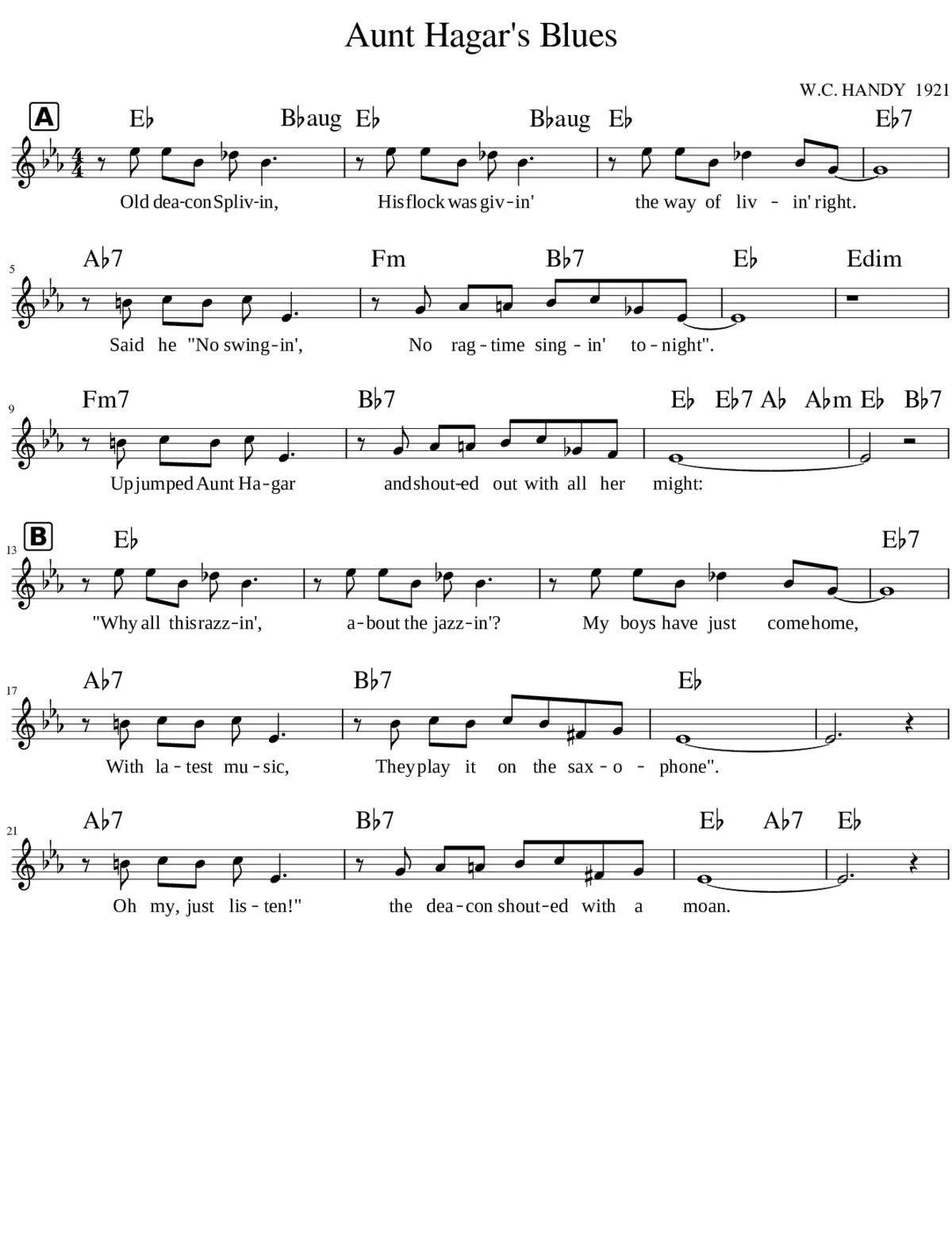 Aunt Hagar's Blues - Page 1