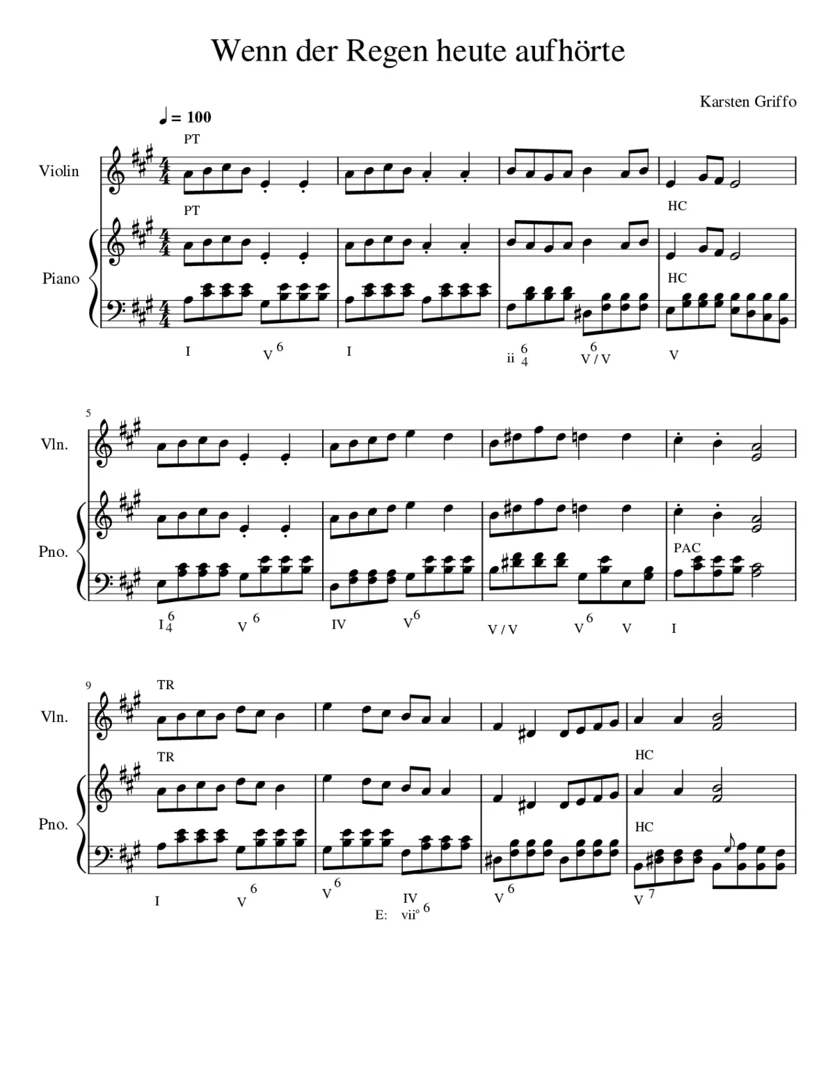 Wenn der Regen heute aufhörte (mit Geige) - Page 1