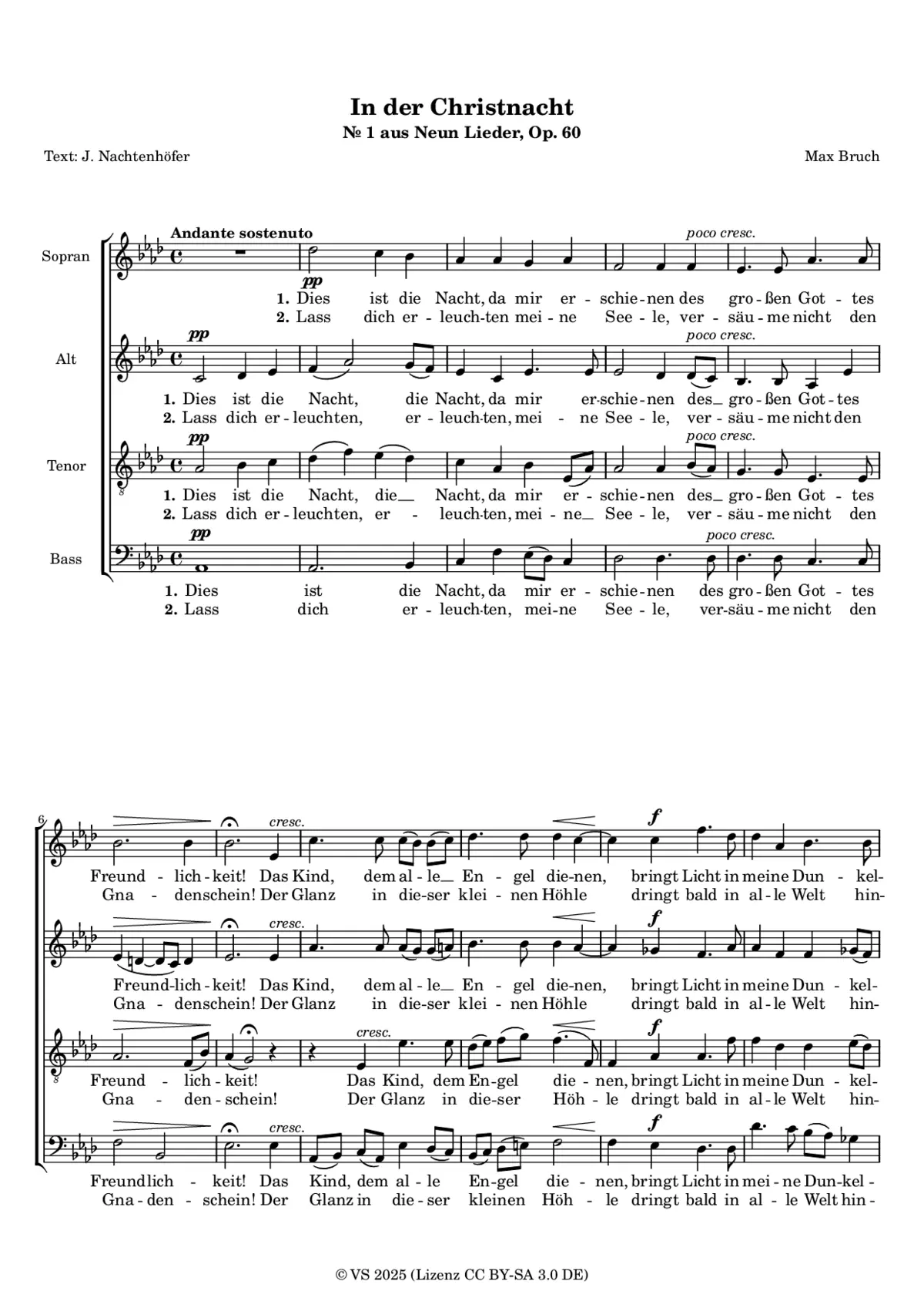 In der Christnacht , Opus 60, Nr. 1 - Page 1