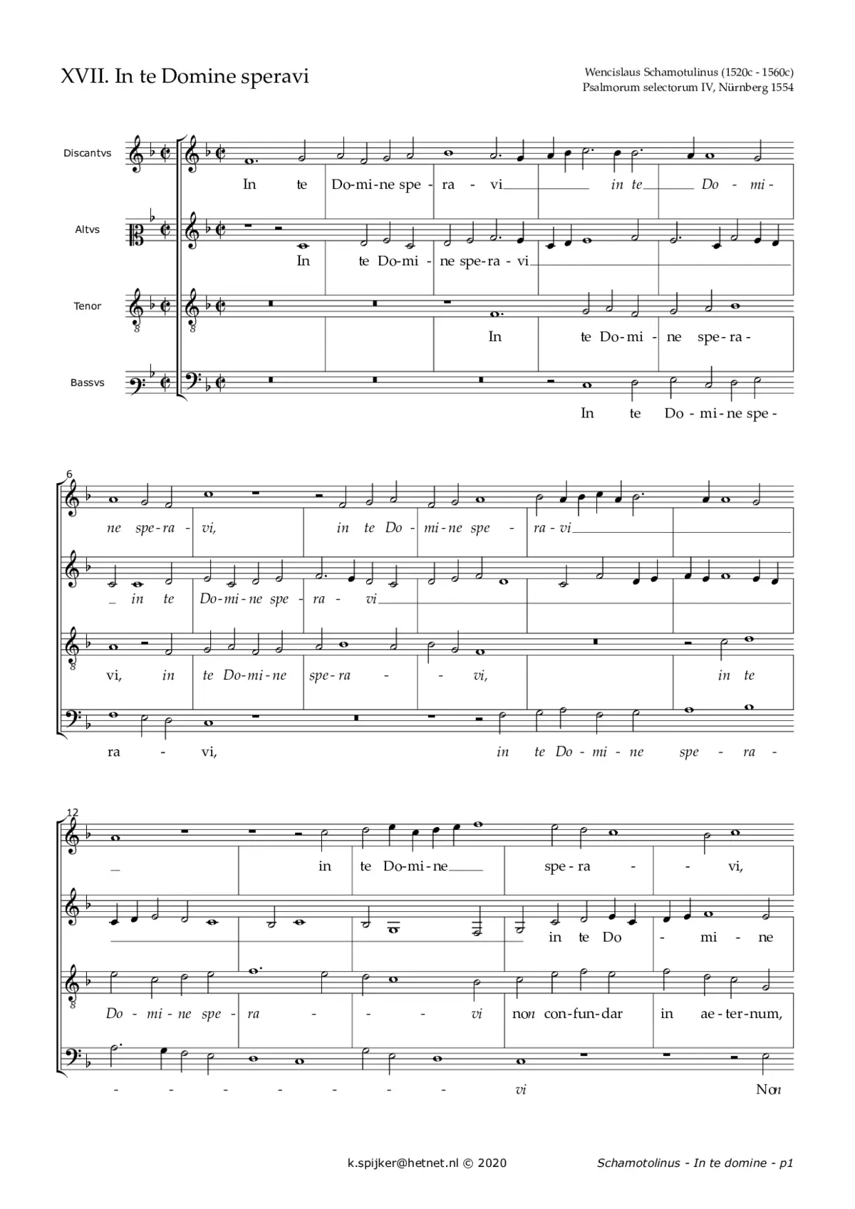 In te domine speravi - Page 1