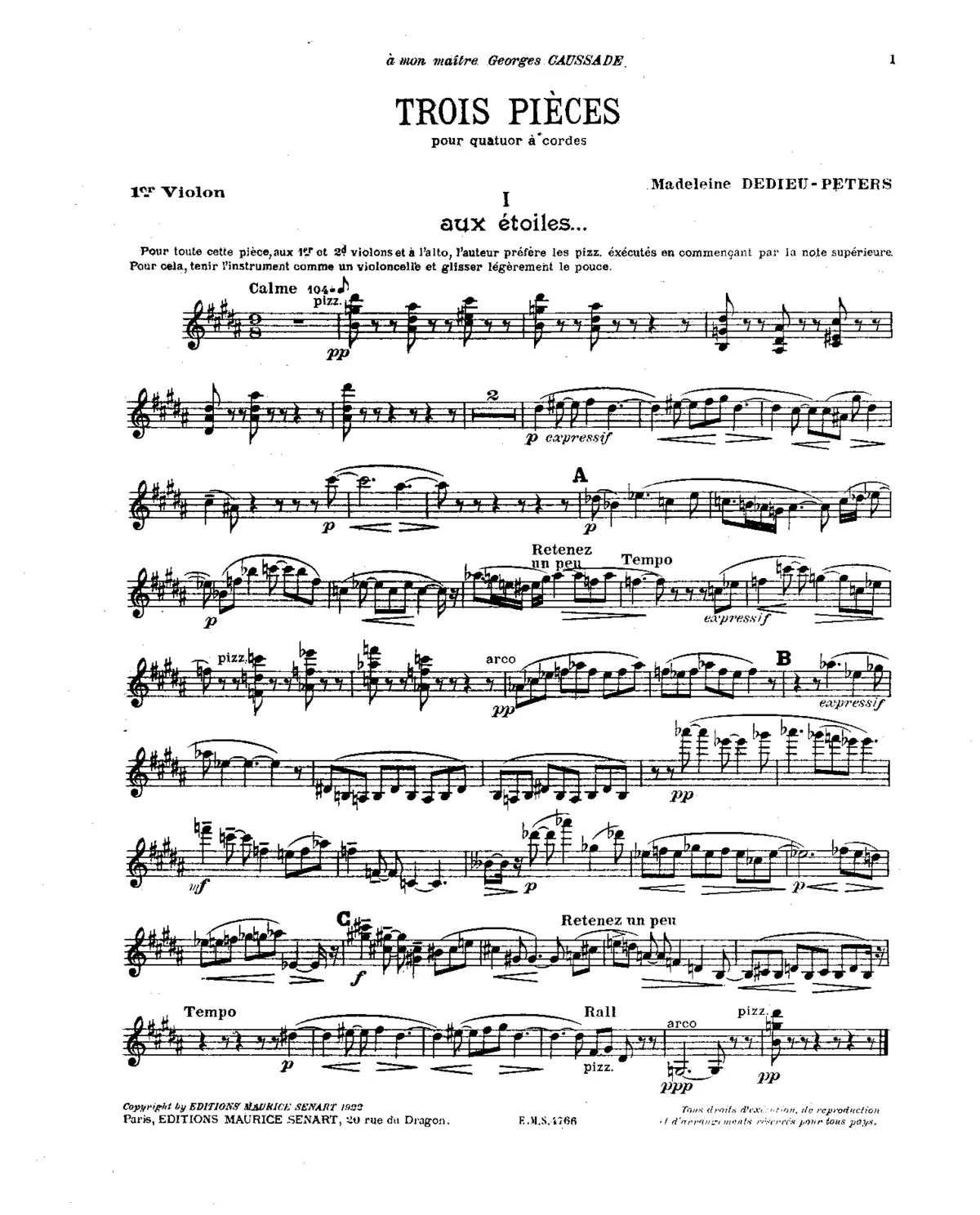 3 Pièces pour quatuor à cordes - Page 1