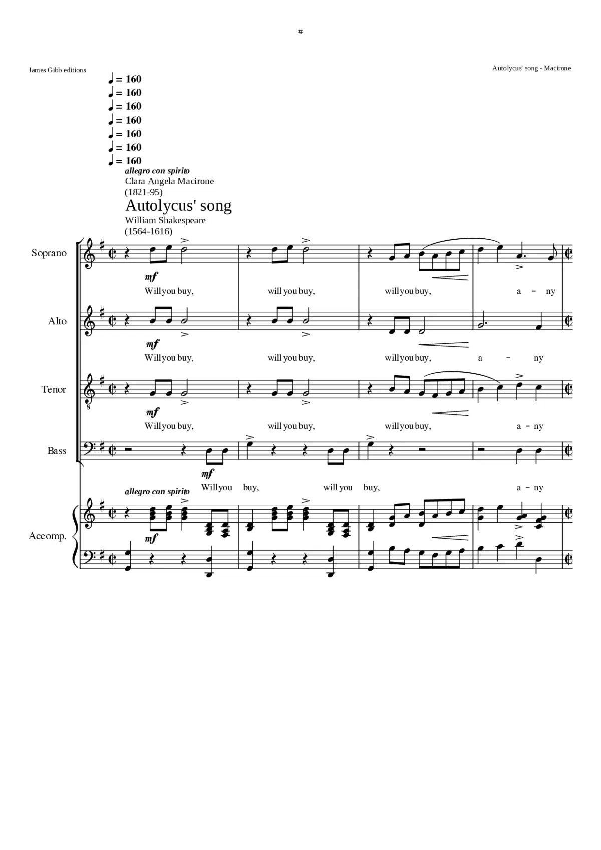 Autolycus' Song - Page 1