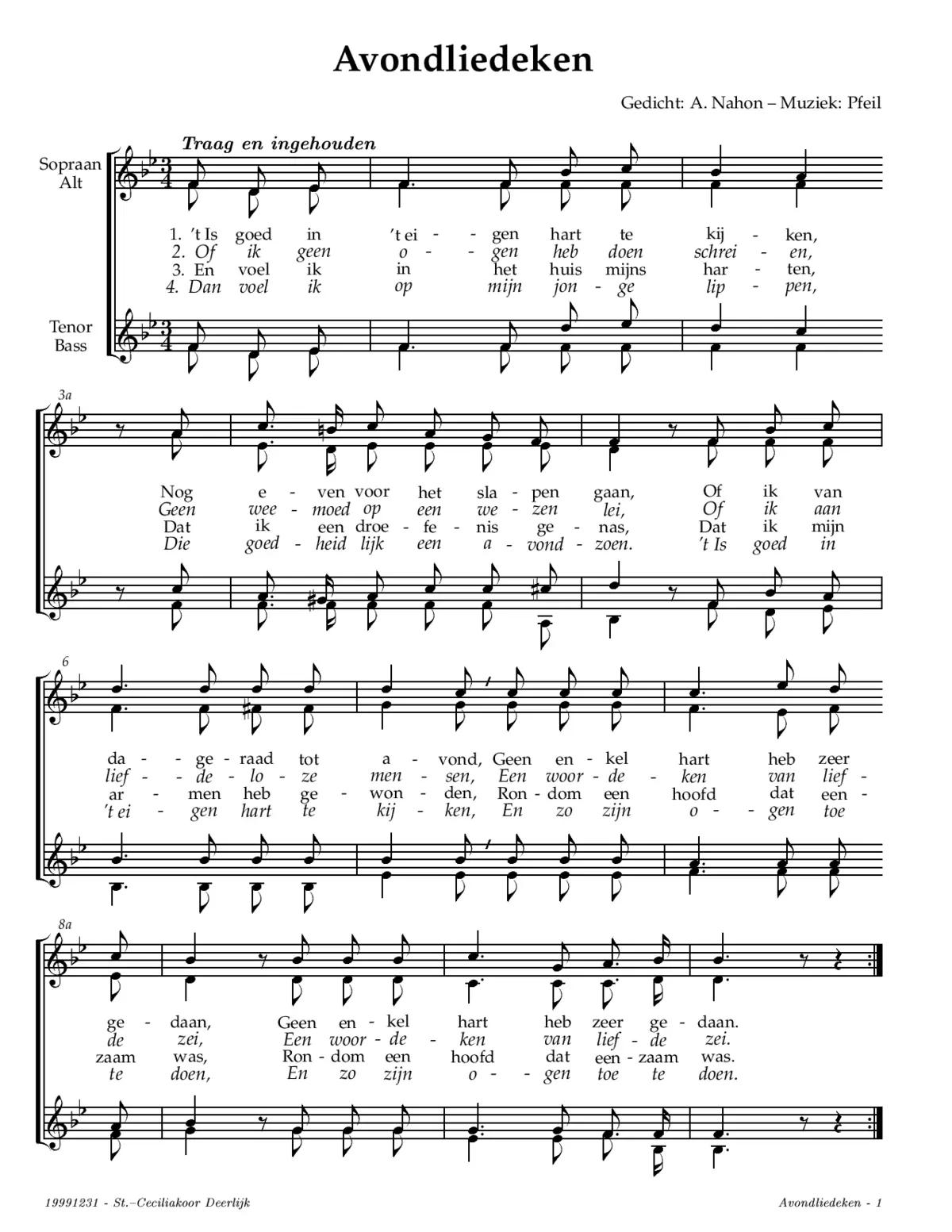 Avondliedeken / Abendliedlein - Page 1