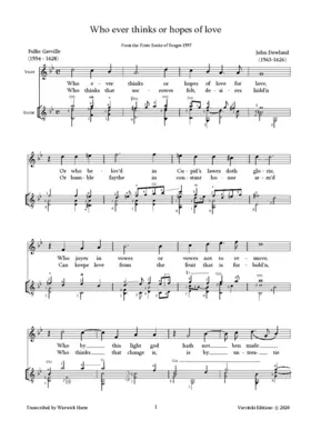 Who ever thinks or hopes of love