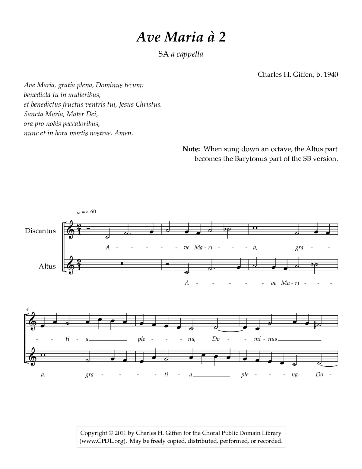 Ave Maria a 2 - Page 1