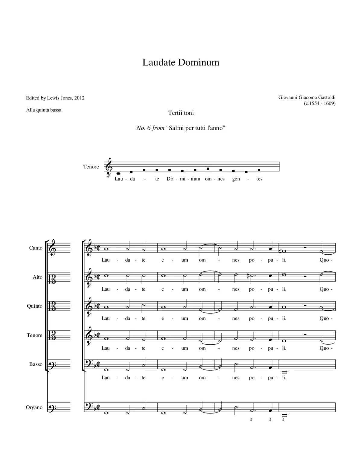 Laudate Dominum tertii toni - Page 1