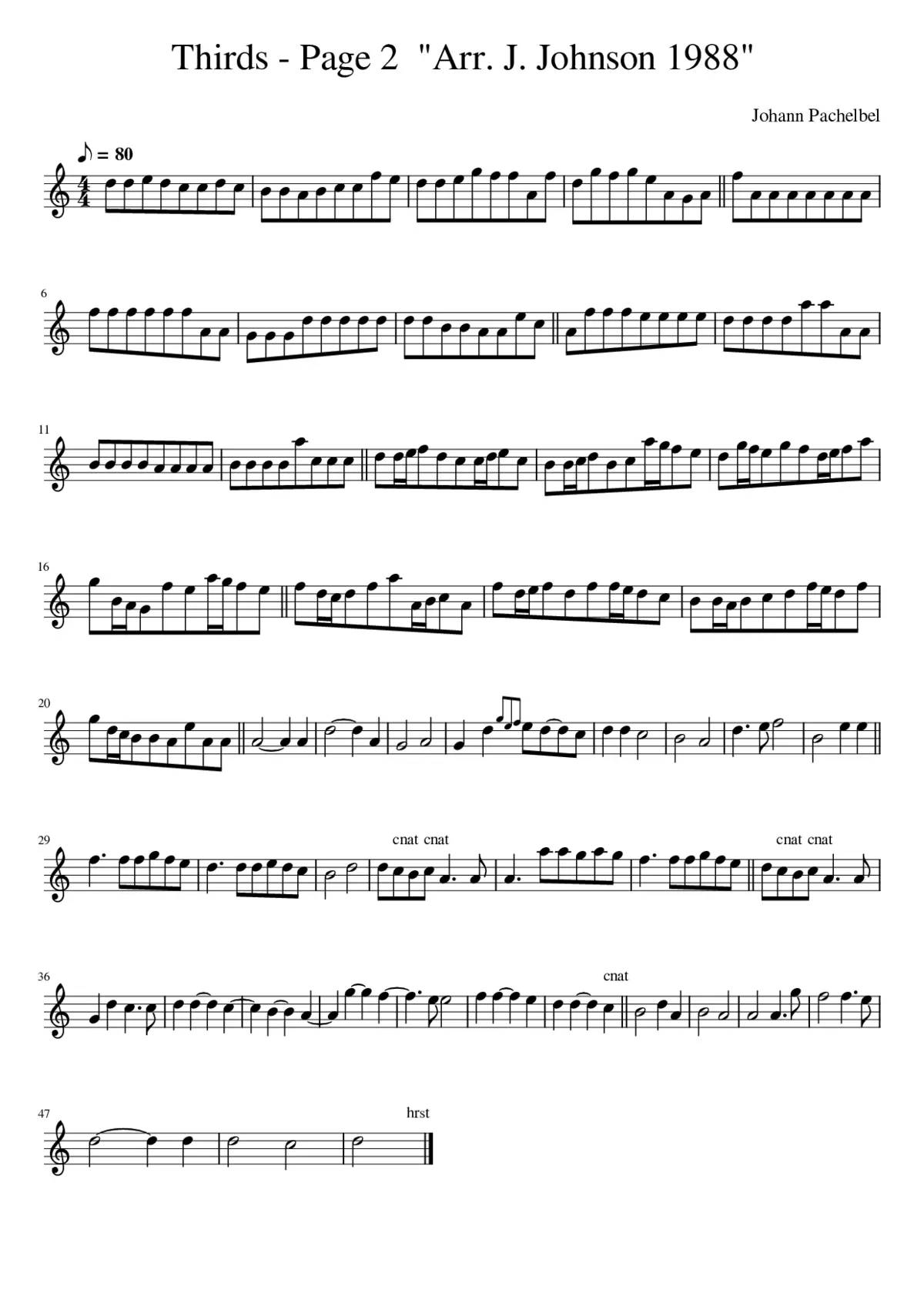 Thirds - Page 2 Arr. J. Johnson 1988 - Page 1