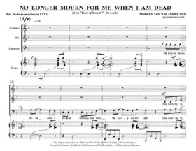 No longer mourn for me when I am dead