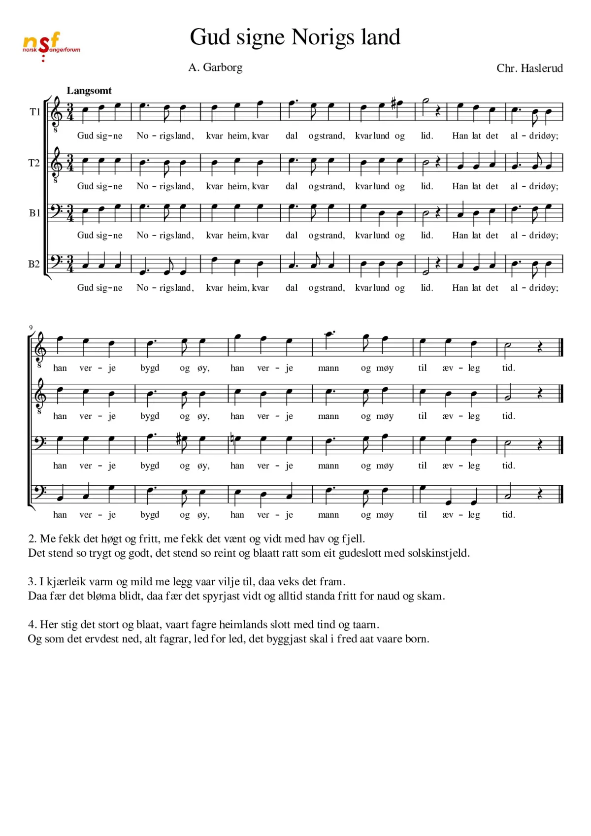 Gud signe Norigs land - Page 1