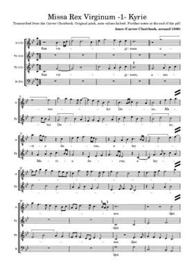 Missa Rex Virginum (Anonymous (Carver Choirbook))