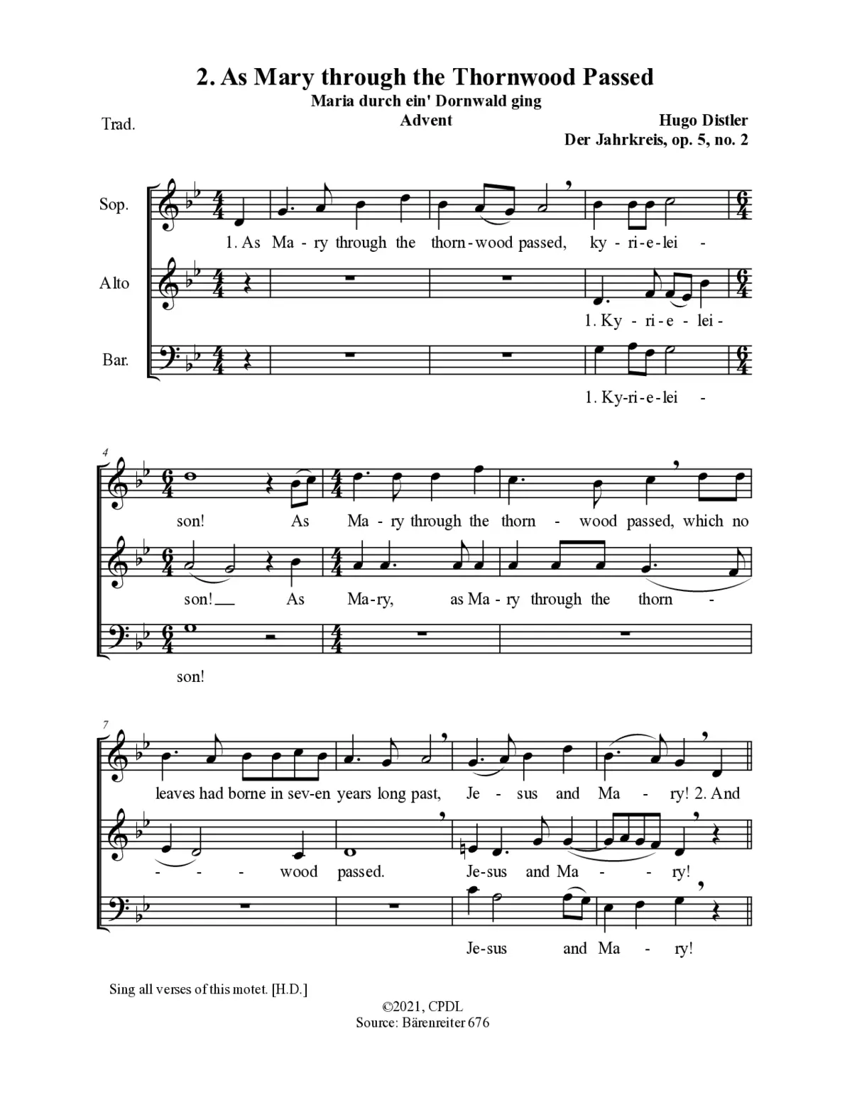 Maria durch ein' Dornwald ging - Page 1