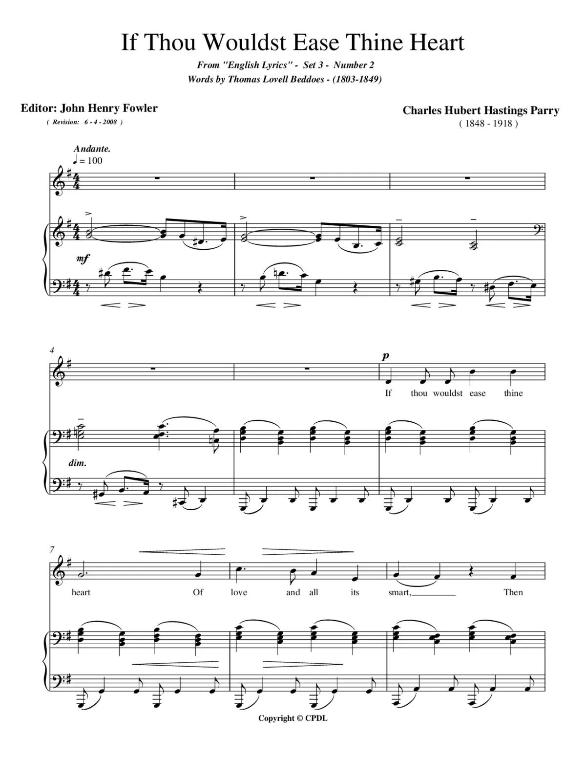 If thou wouldst ease thine heart - Page 1