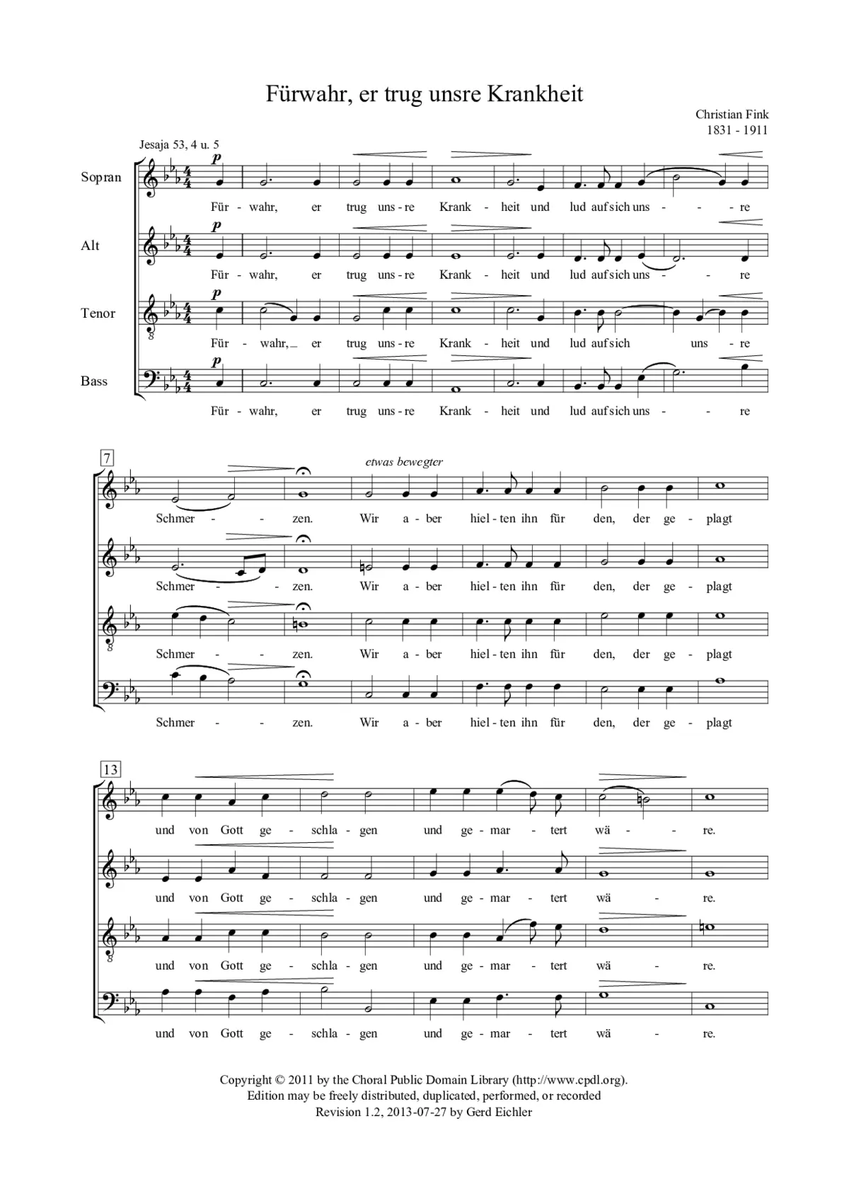 Fürwahr, er trug unsre Krankheit - Page 1