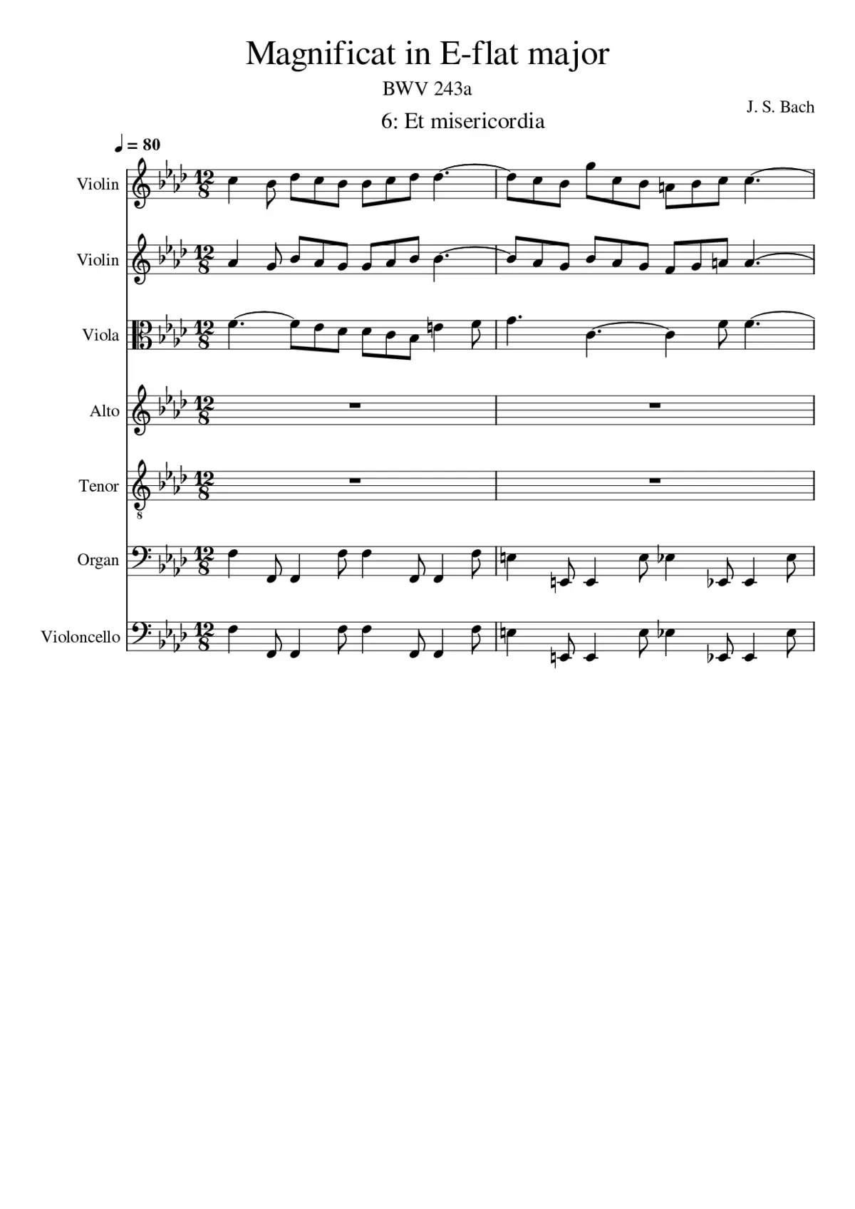 Magnificat in E-flat major BWV 243a - Page 1