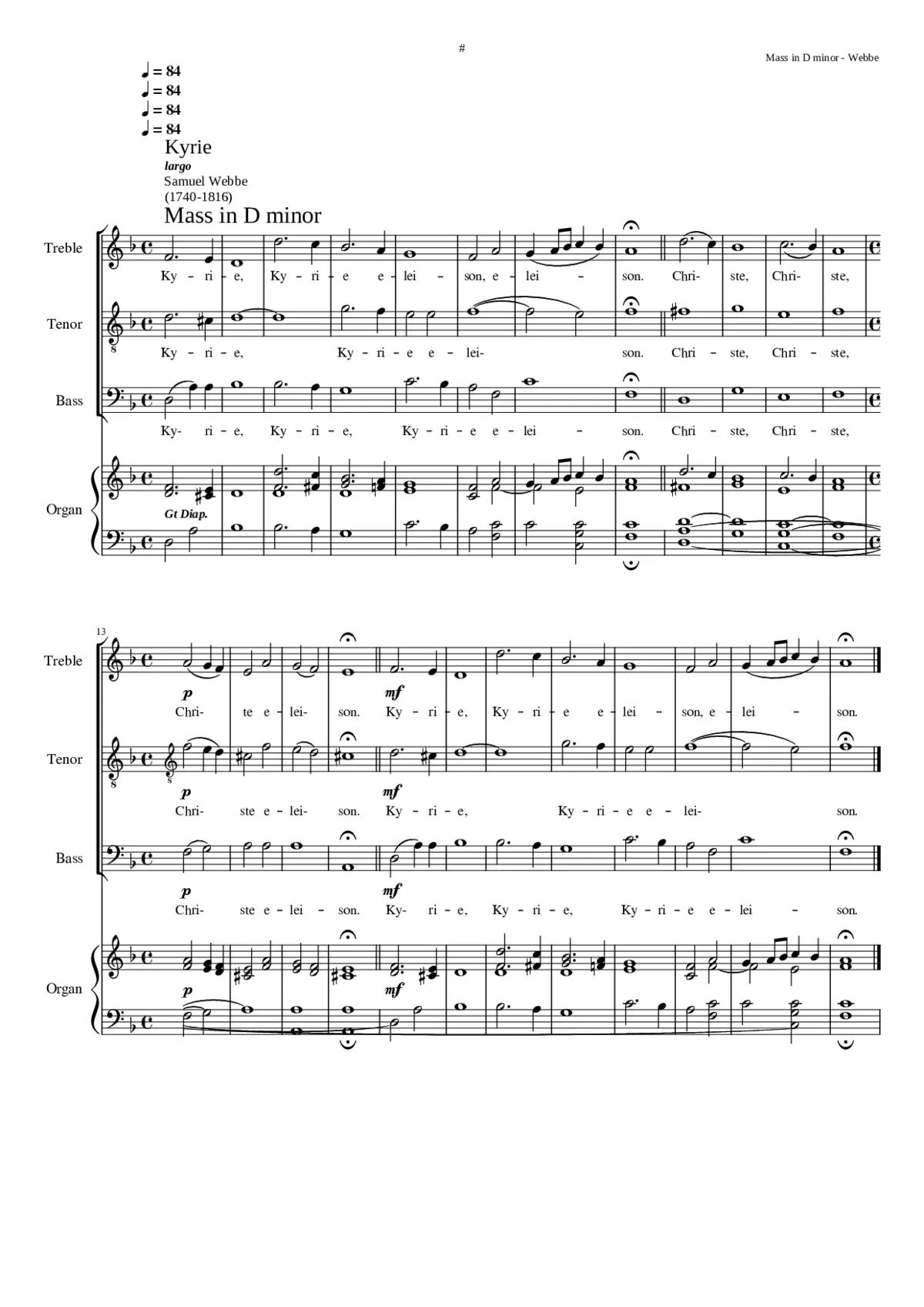 Mass in D minor - Page 1