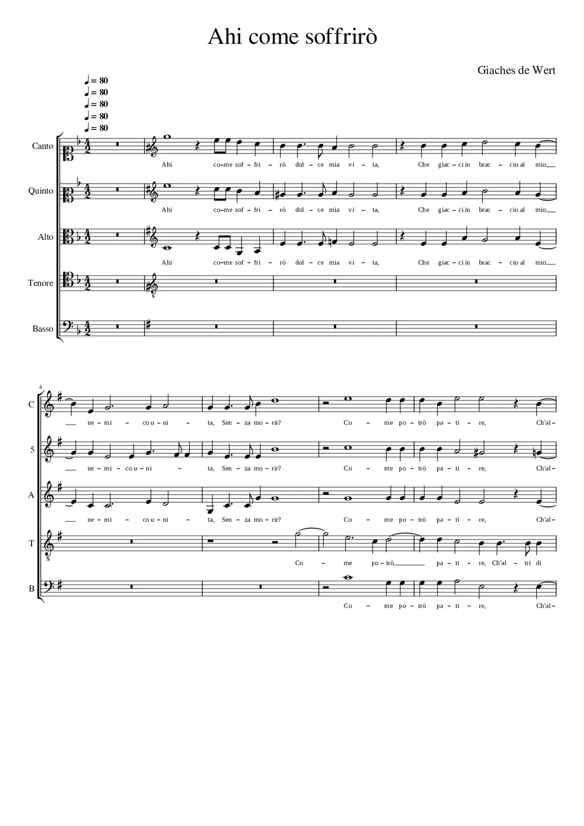Ahi come soffrirò - Page 1