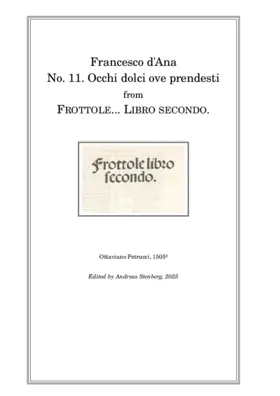 Occhi dolci ove prendesti