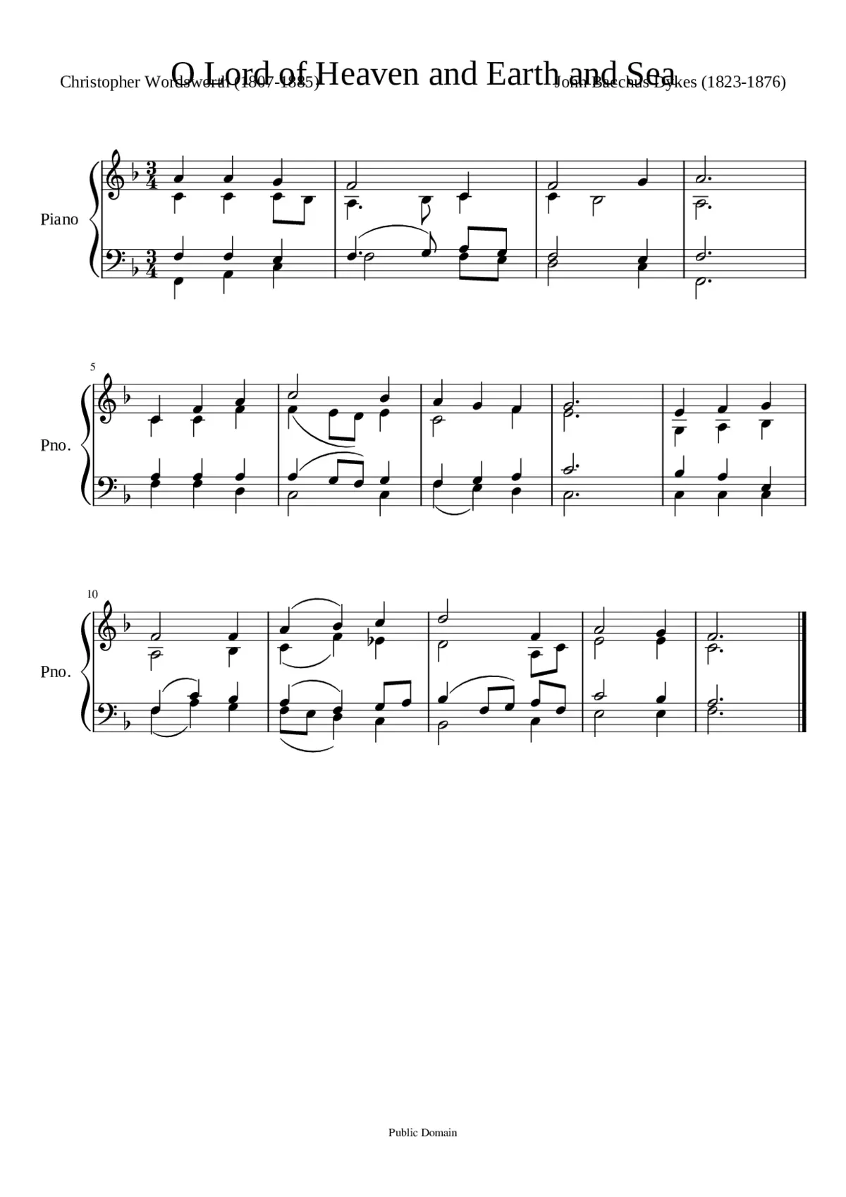 O Lord of Heaven and Earth and Sea - Page 1