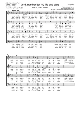 Lord, number out my life and days