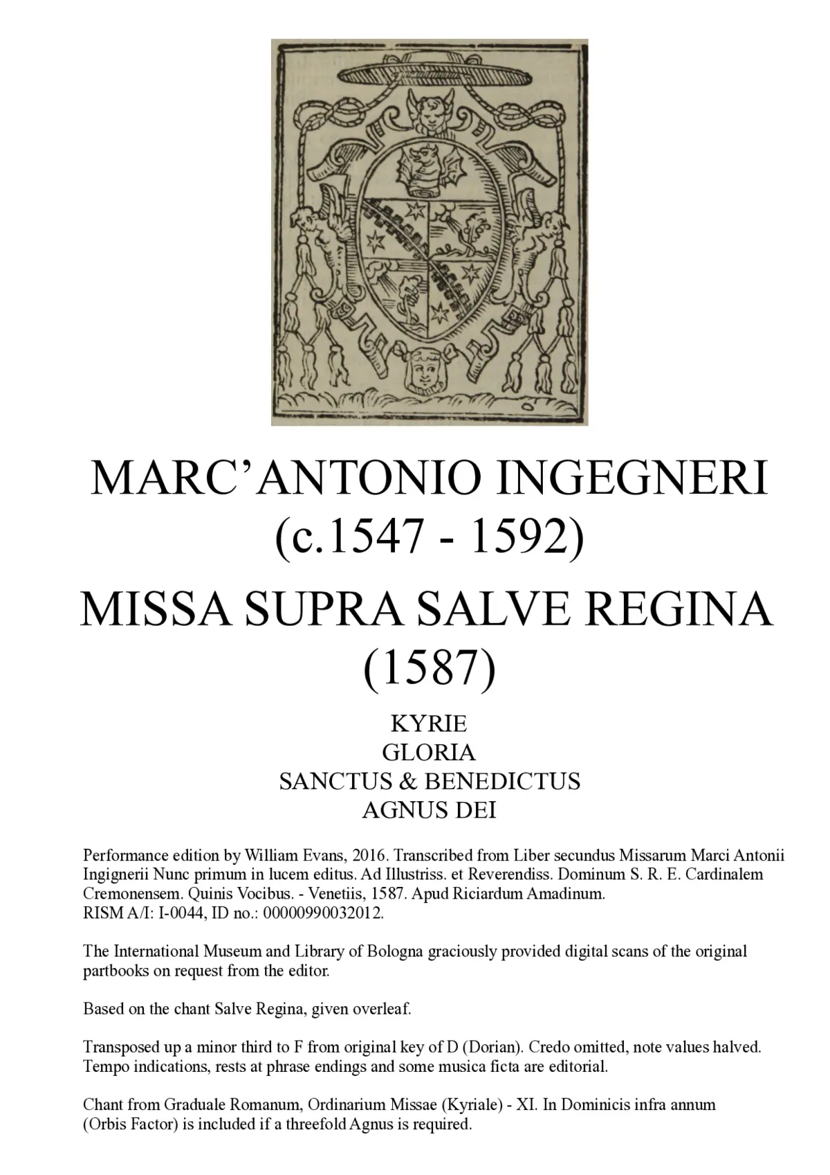 Missa supra Salve Regina - Page 1