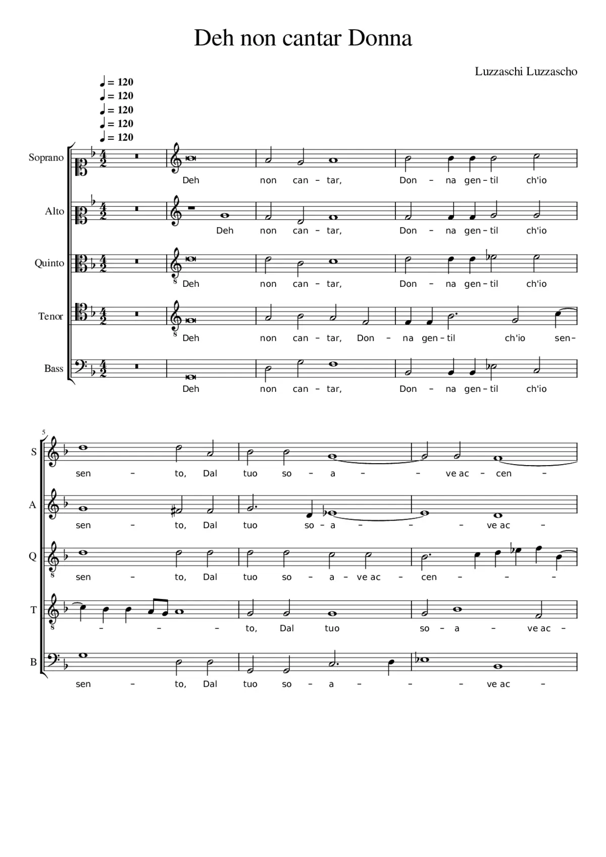 Deh non cantar Donna - Page 1