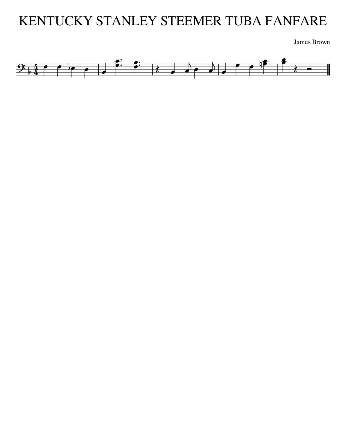 KENTUCKY STANLEY STEEMER TUBA FANFARE - Page 1