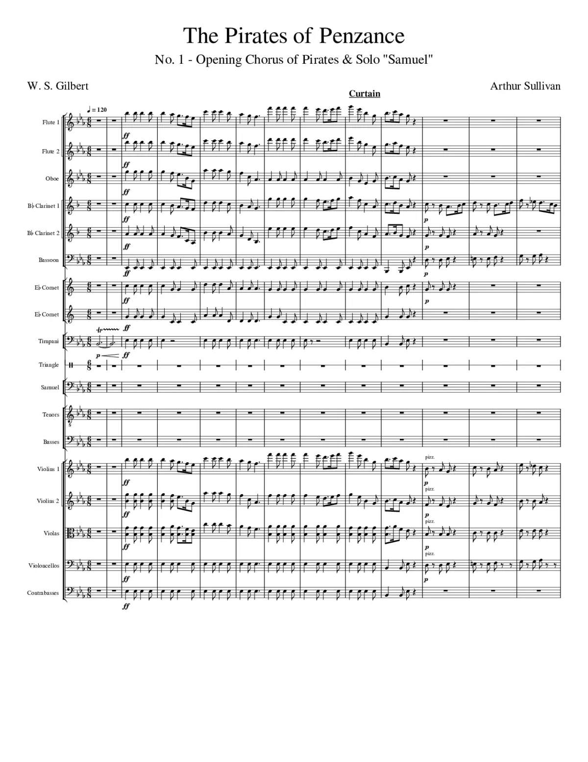 The Pirates of Penzance - 01 (Opening Chorus of Pirates) - Page 1