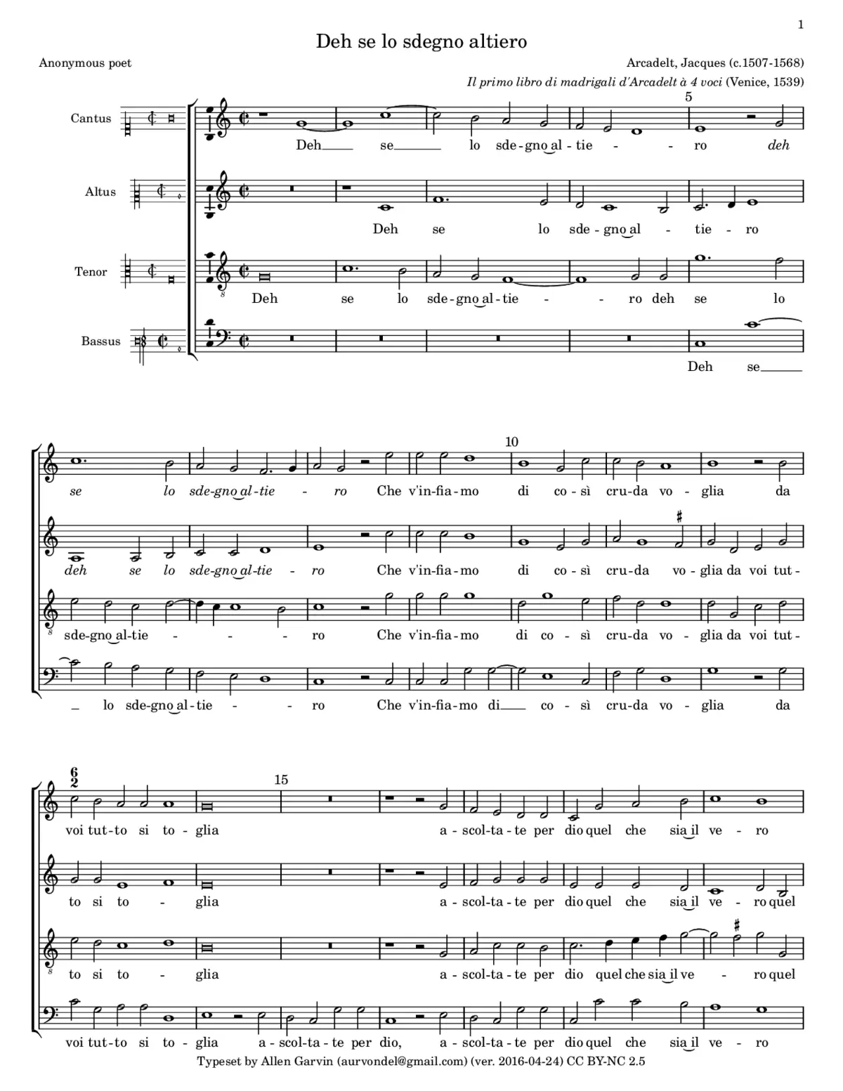 Deh se lo sdegno altiero - Page 1