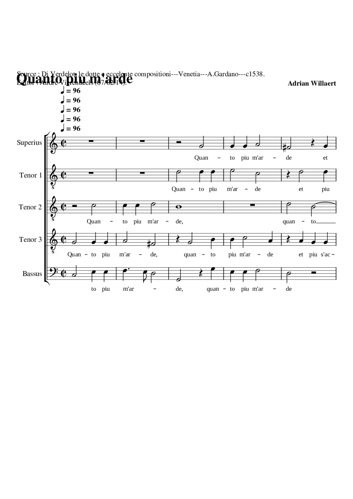 Quanto piu m'arde - Page 1