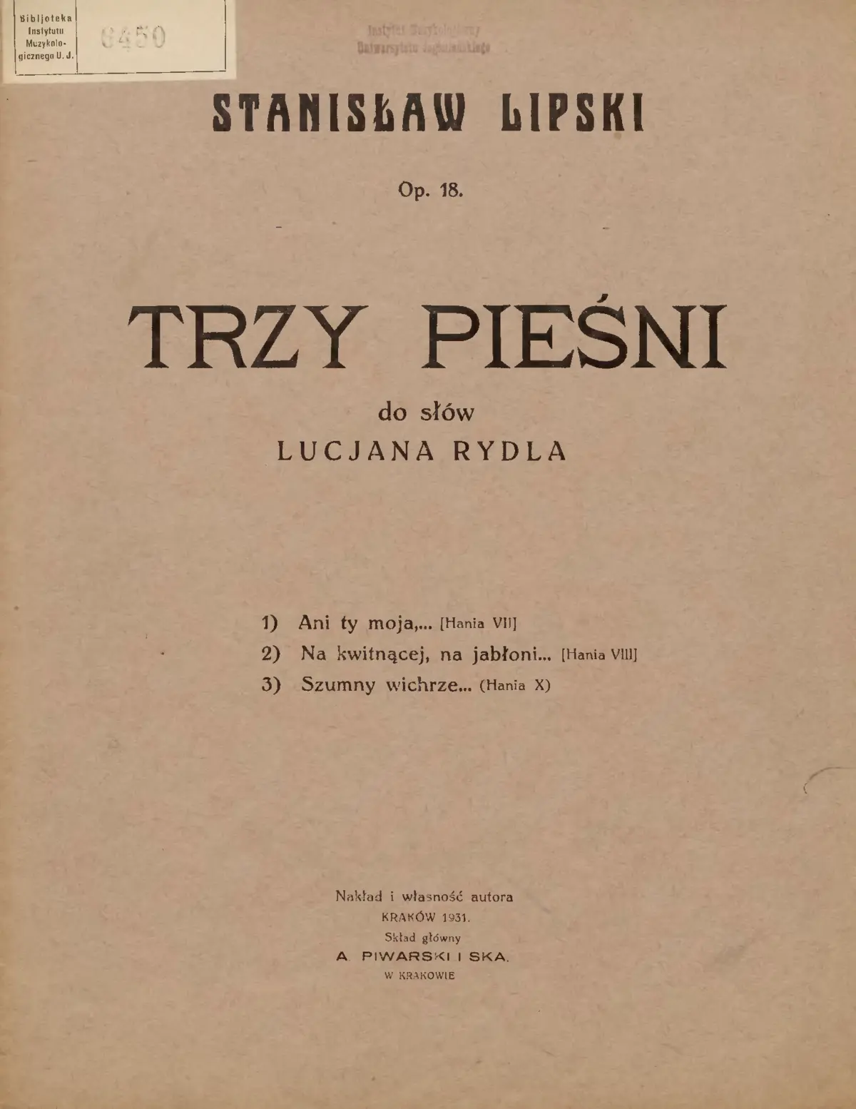 3 Pieśni - Page 1