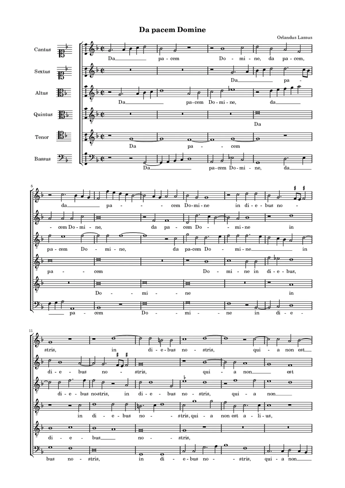 Da pacem Domine a 6 (1582) - Page 1