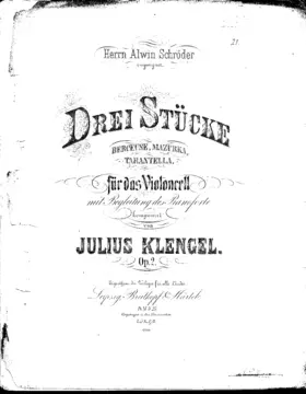 Three Pieces for Cello and Piano