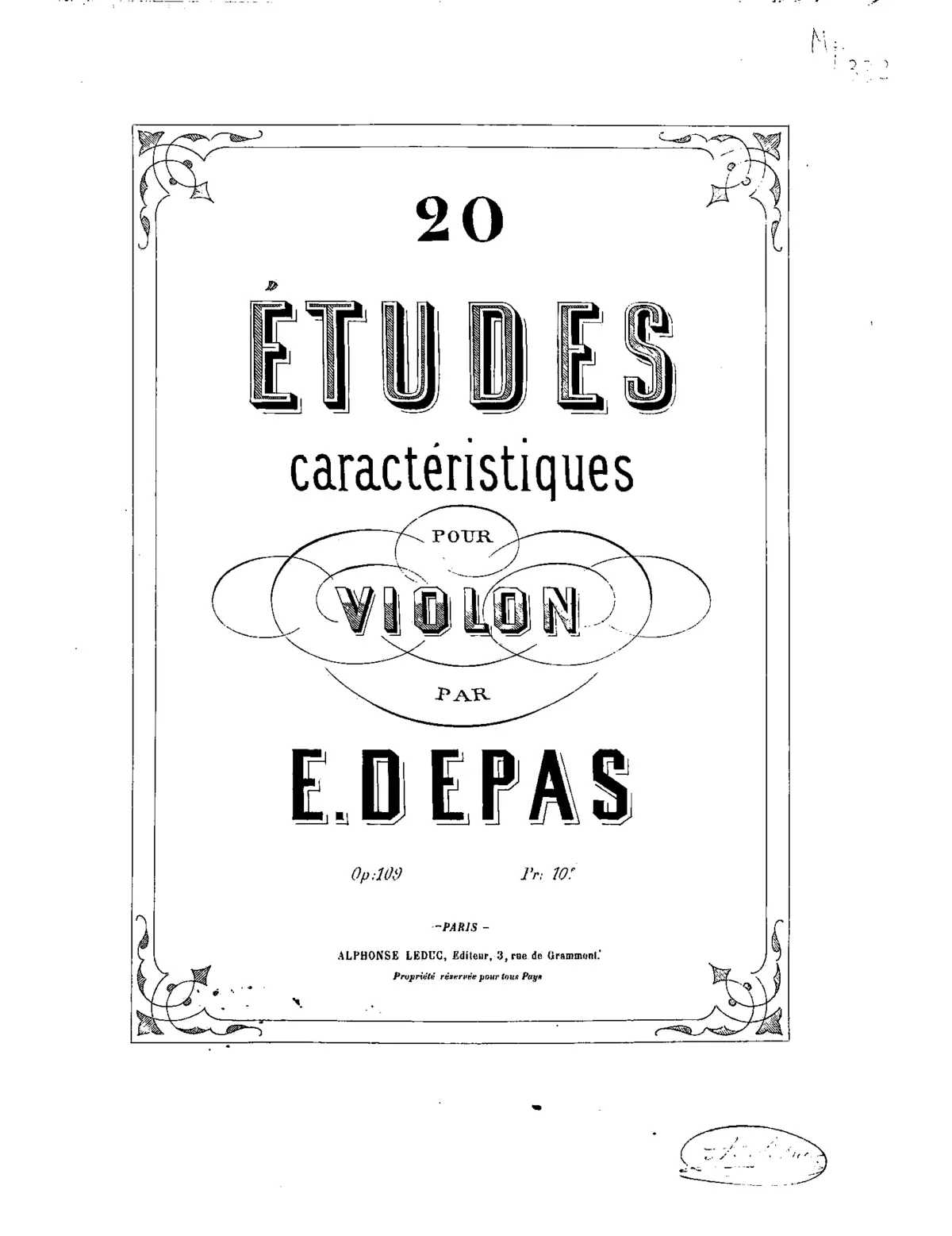 20 études caractéristiques pour violon - Page 1