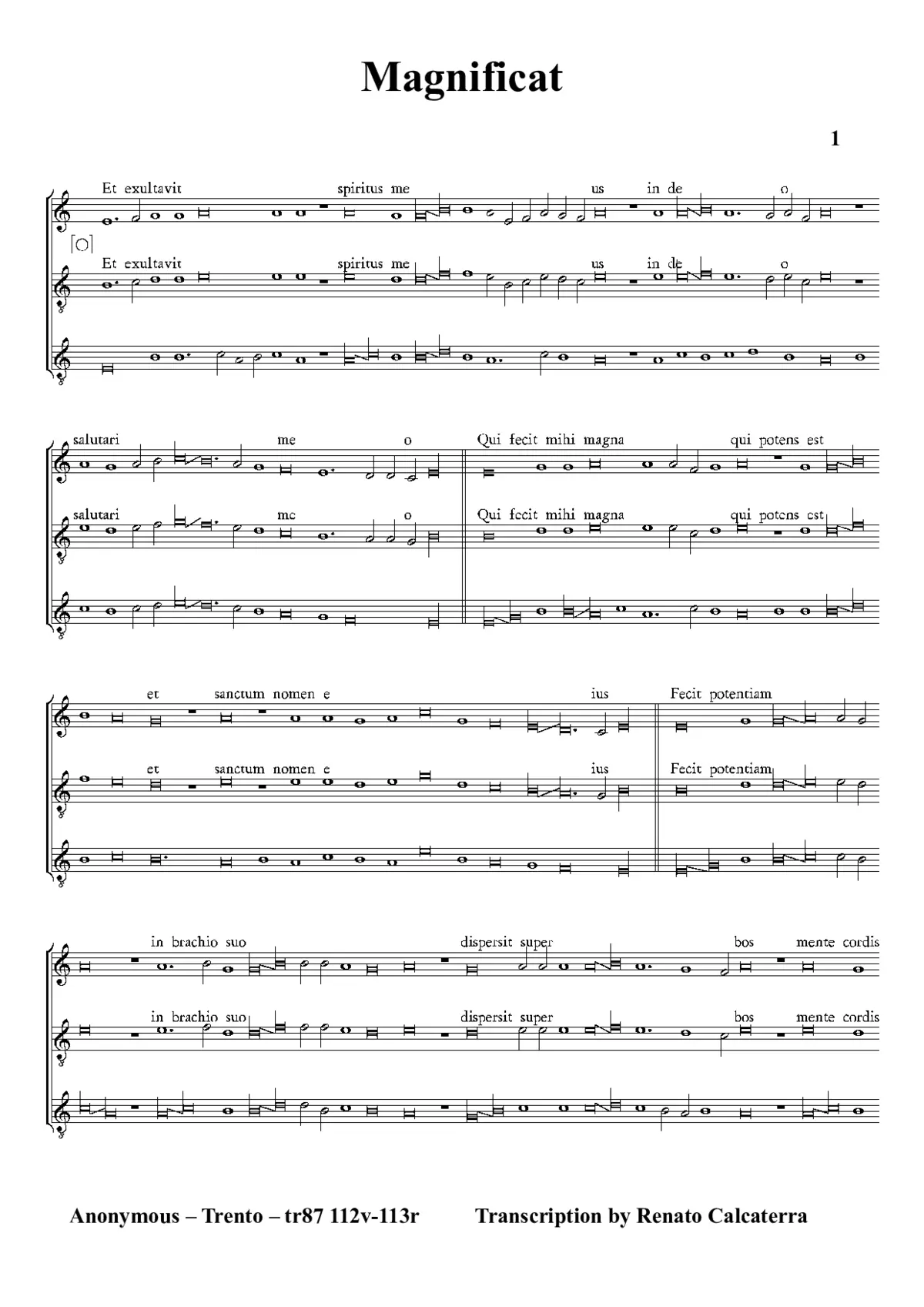 Magnificat (tr87) III - Page 1