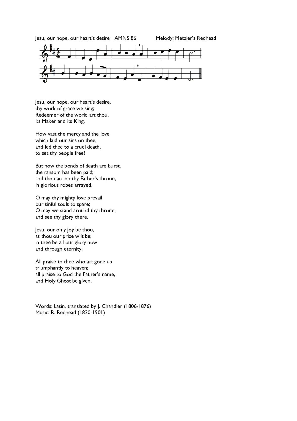 Jesu, our hope, our heart's desire - Page 1