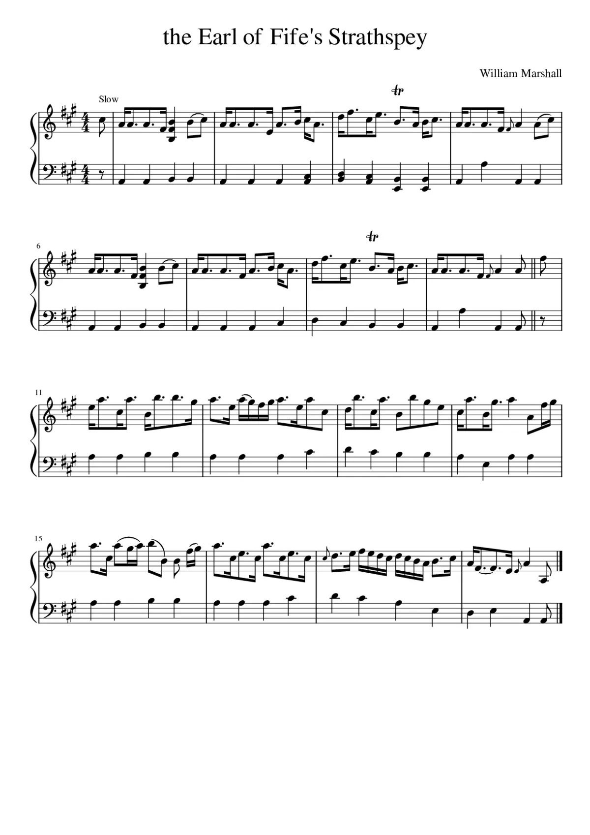 the Earl of Fife's Strathspey - Page 1