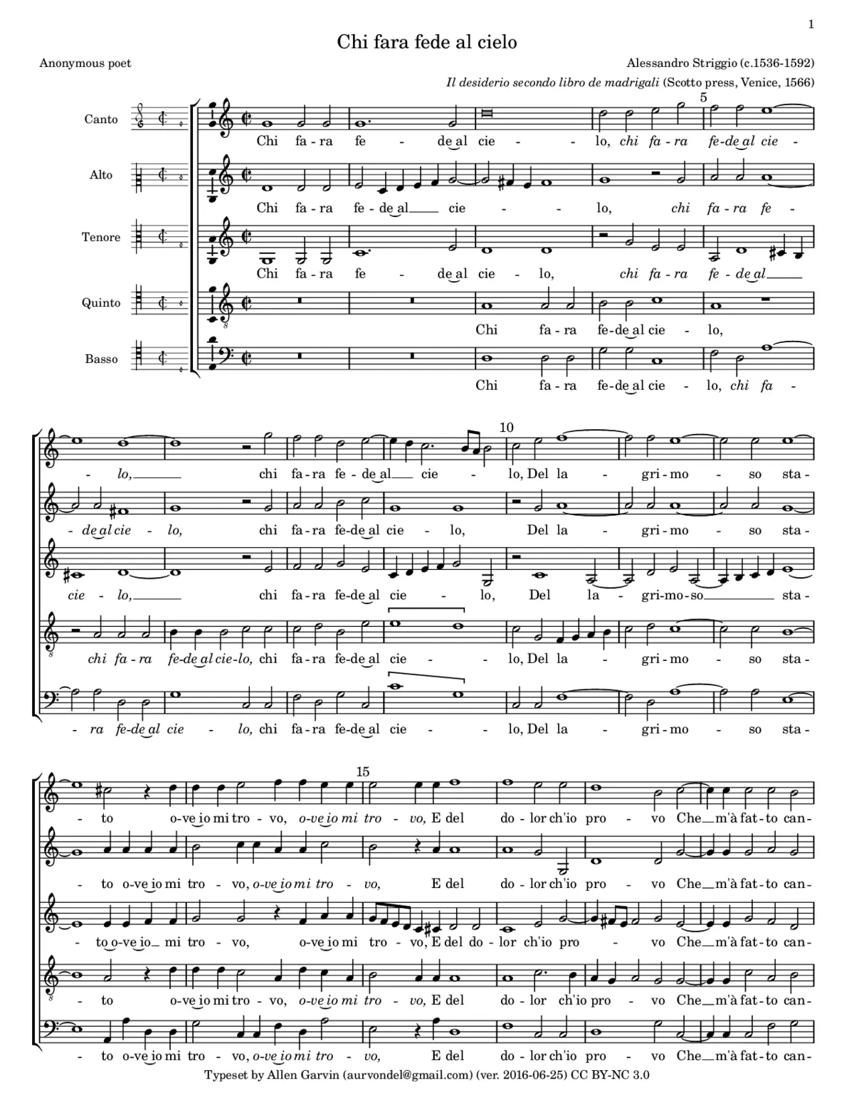Chi farà fed'al cielo - Page 1