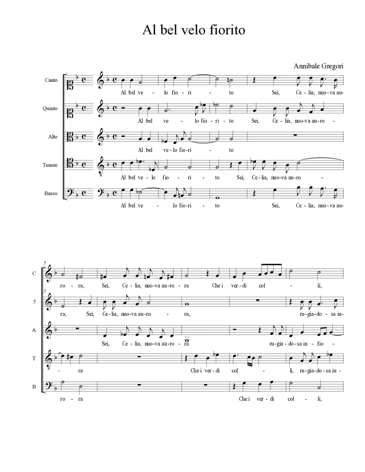 Al bel velo fiorito - Page 1