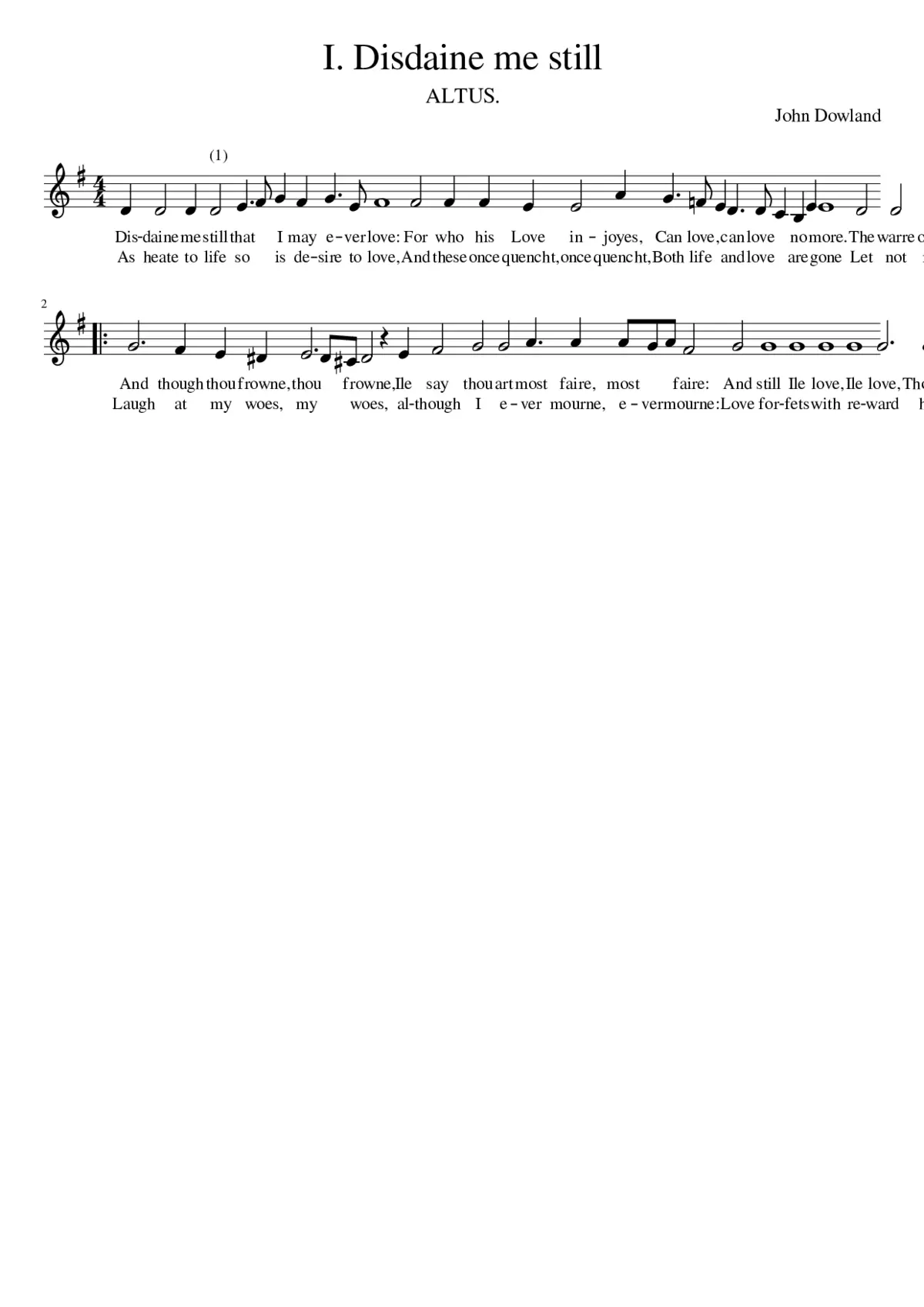 I. Disdaine me still - Page 1