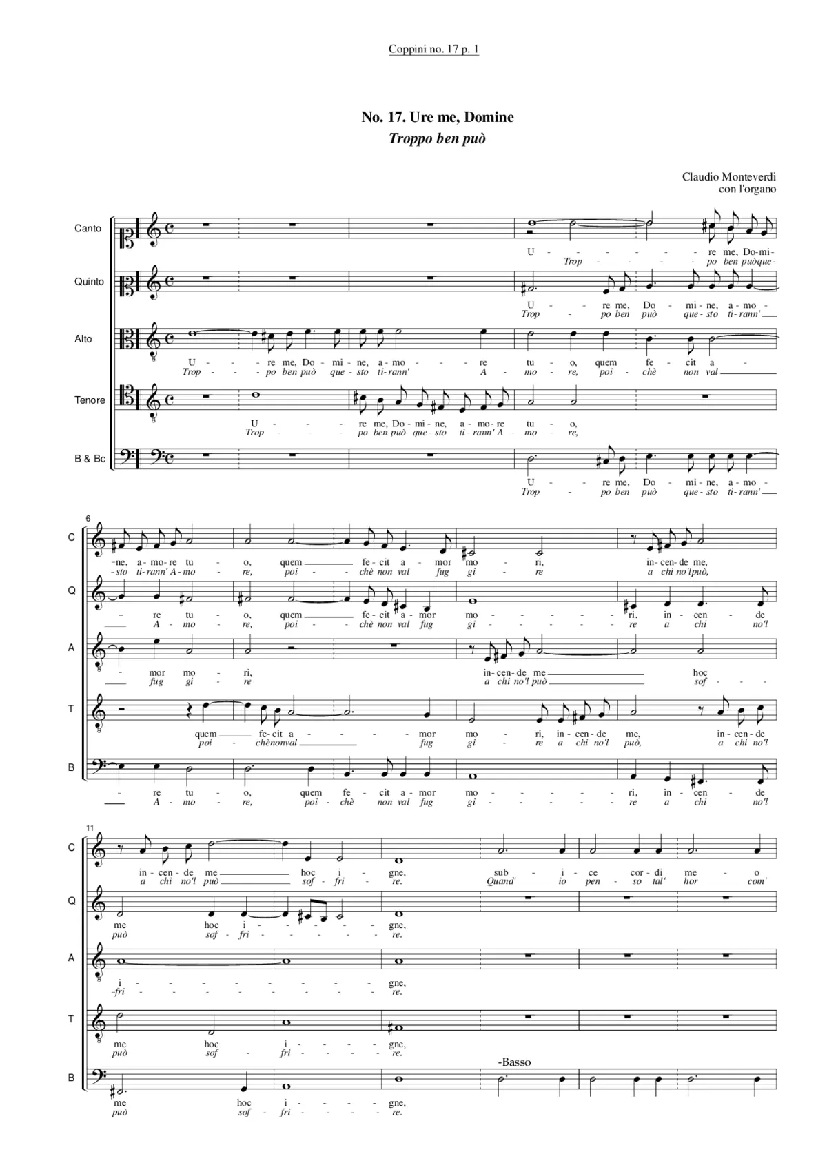 Troppo ben può questo tiranno Amore - Page 1