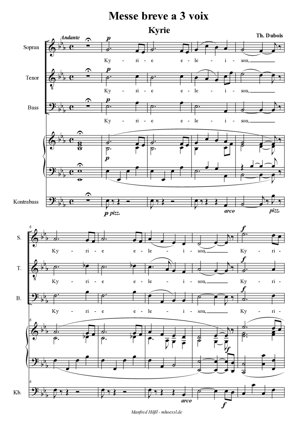 Messe brève à 3 voix in Es - Page 1