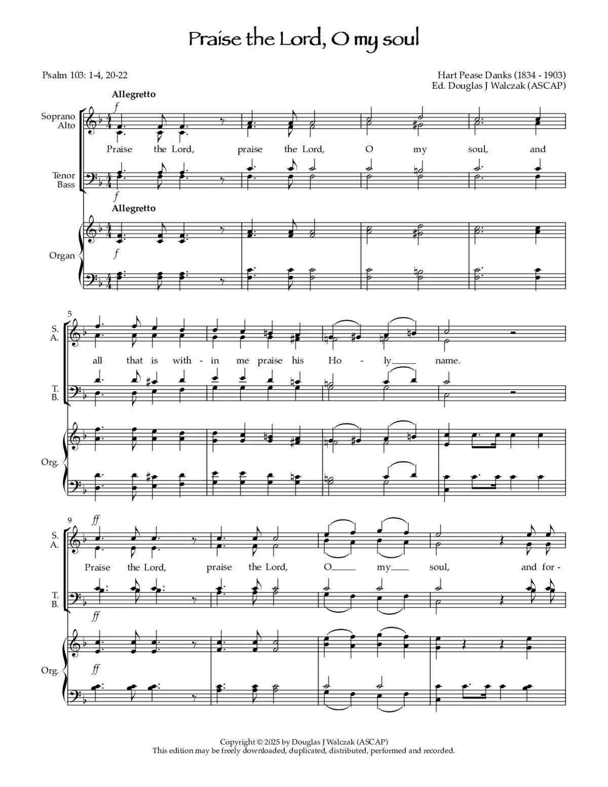 Benedic anima mea in F - Page 1