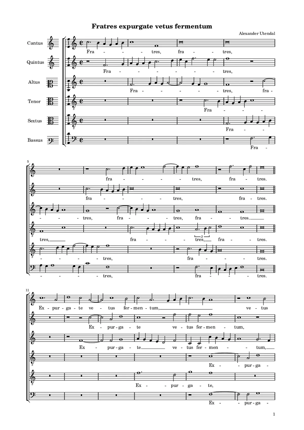 Fratres expurgate vetus fermentum - Page 1