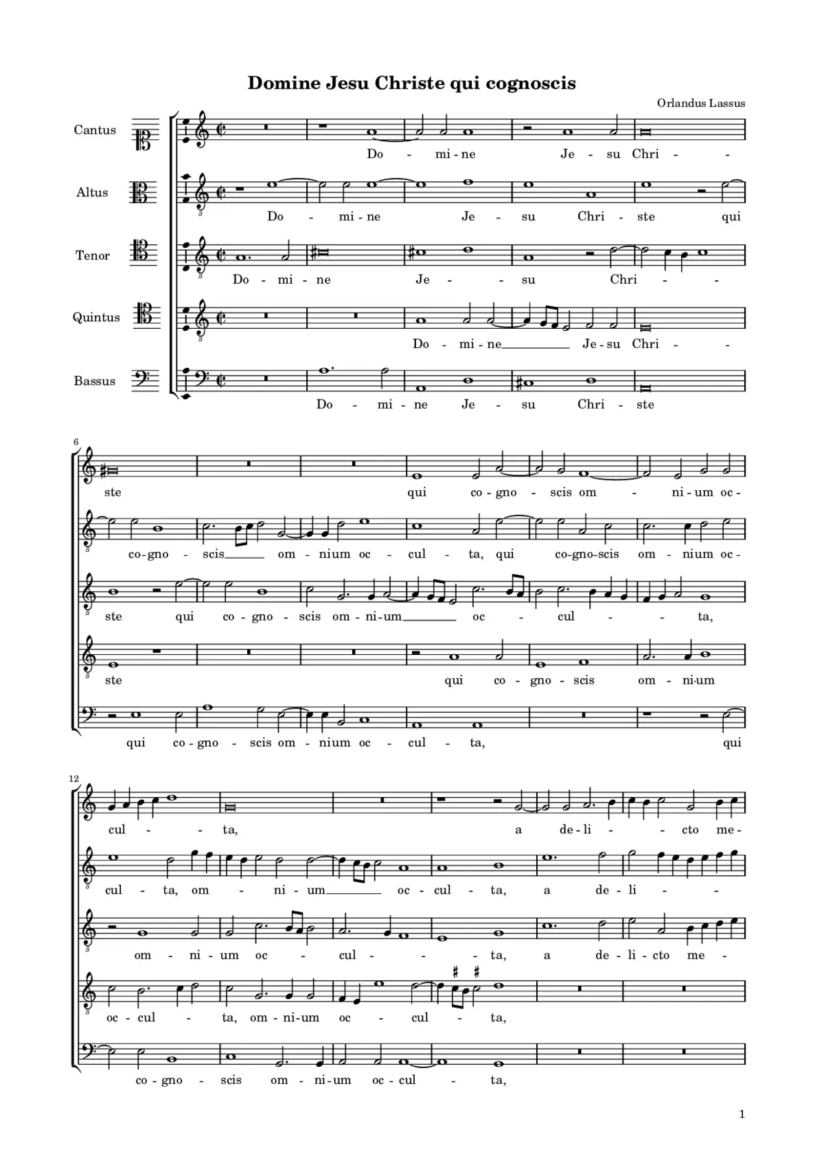 Domine Jesu Christe qui cognoscis - Page 1
