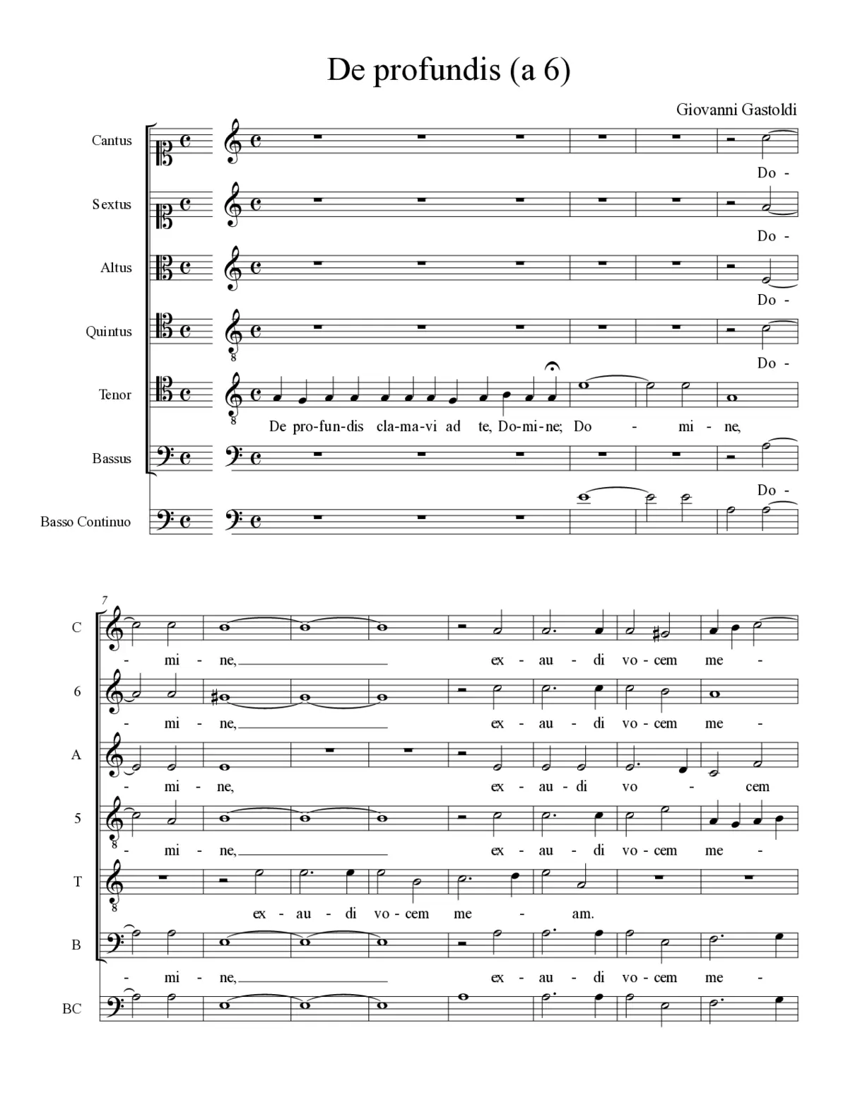 De profundis (a 6) - Page 1