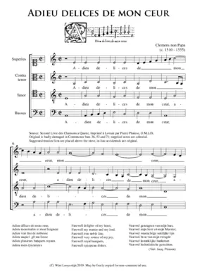 Adieu délices de mon coeur