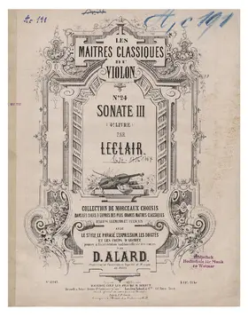 Violin Sonata in D major 'Tombeau'