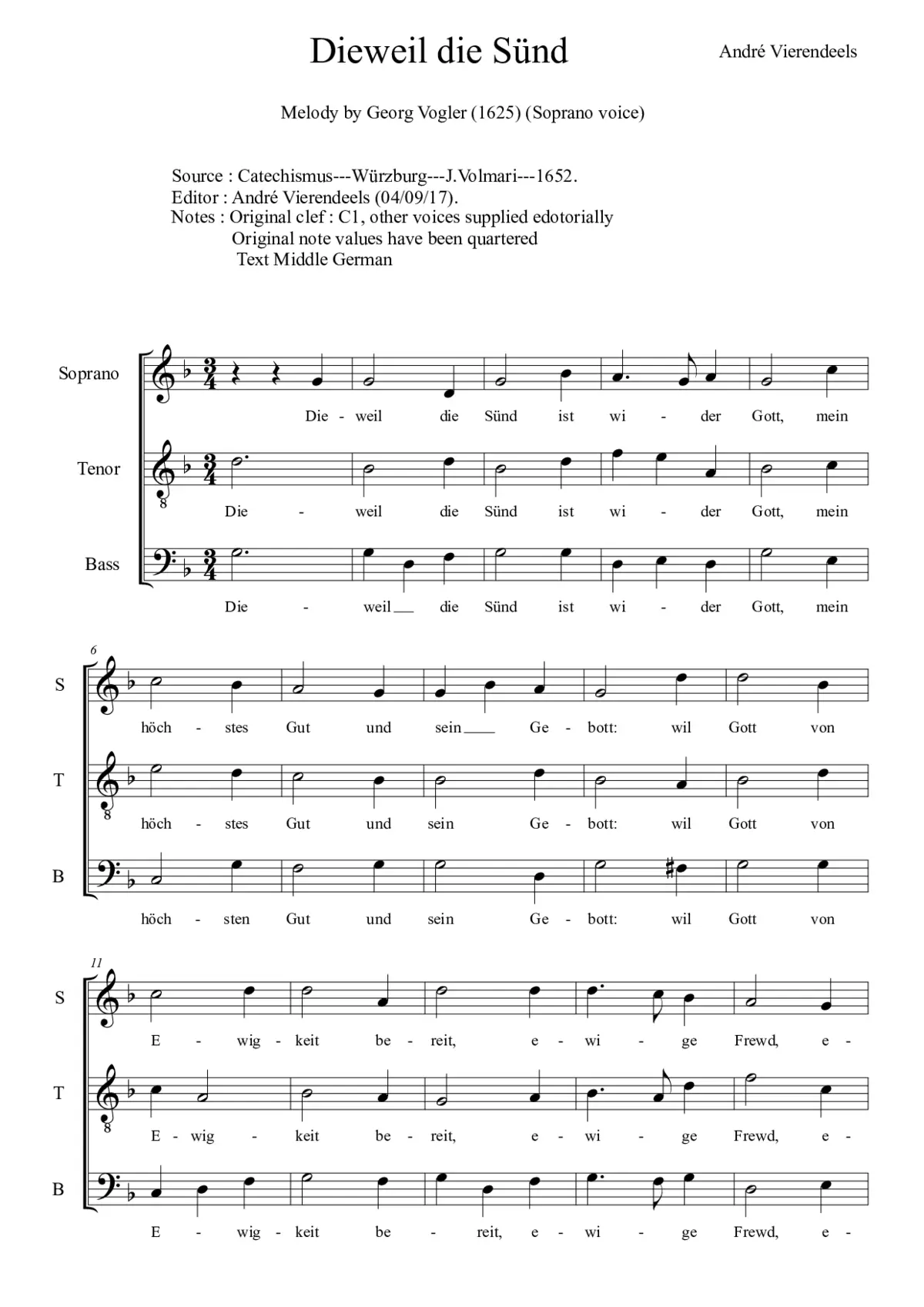 Dieweil die Sünd ist wider Gott - Page 1