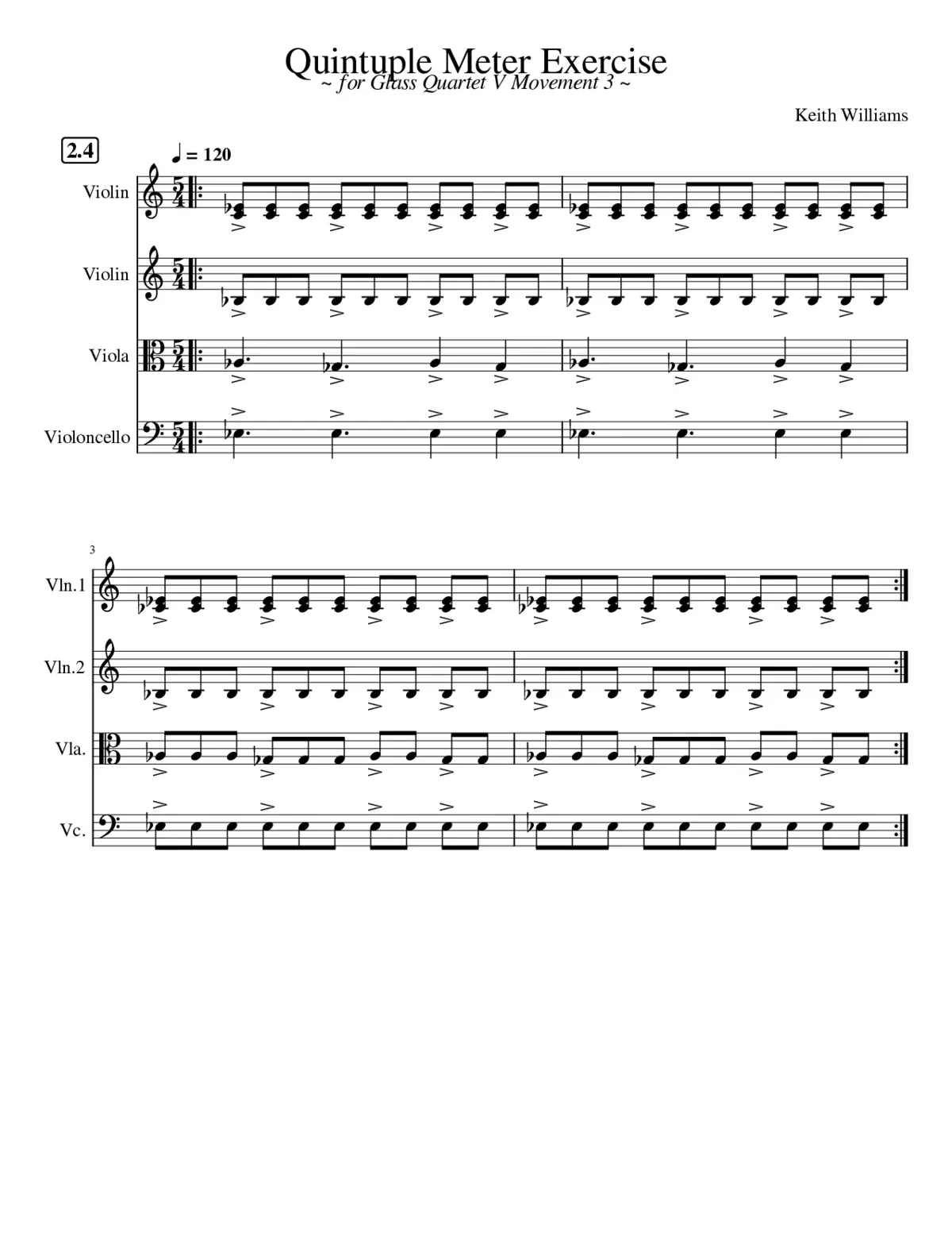 Quintuple Meter Exercise - Page 1