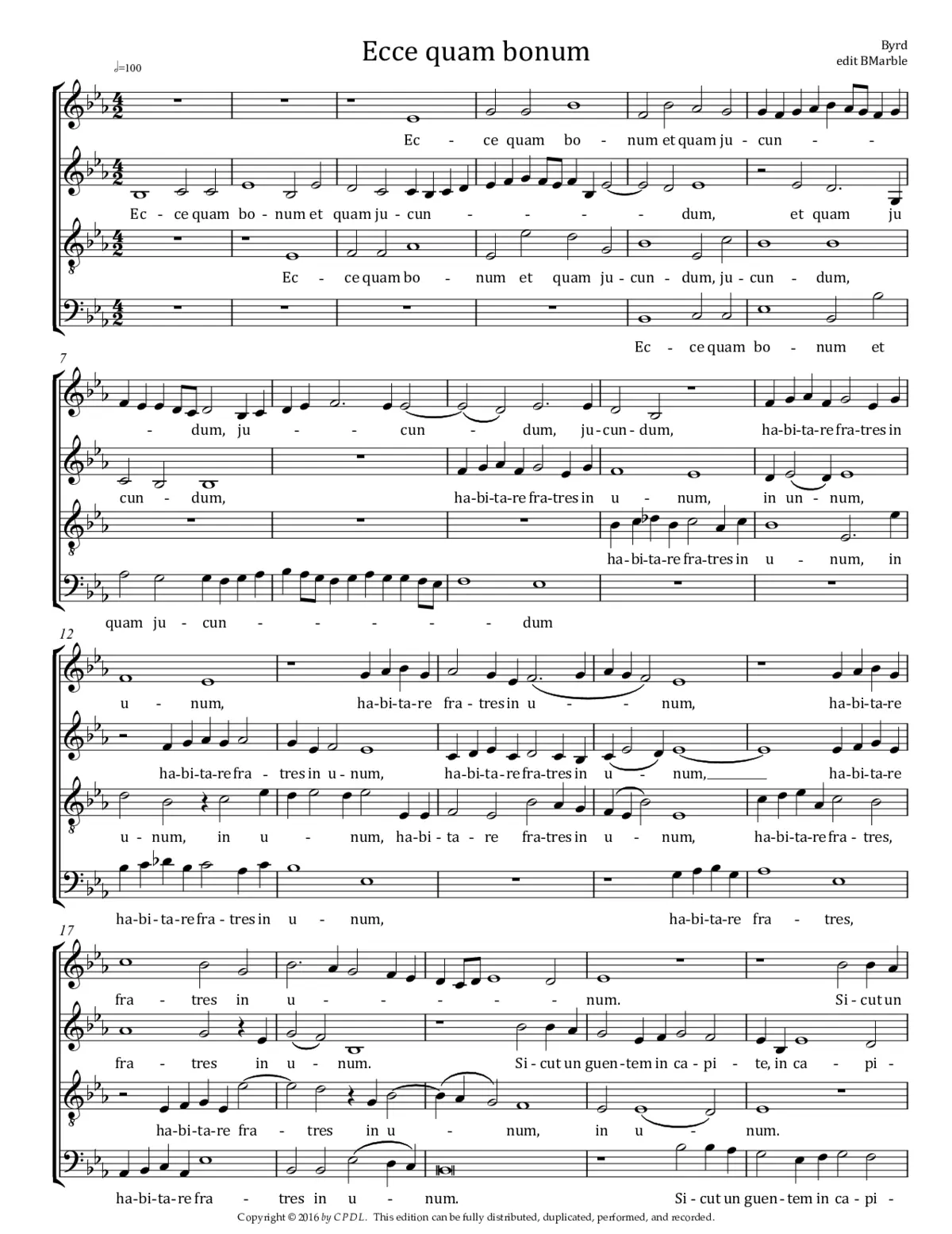 Ecce quam bonum - Page 1